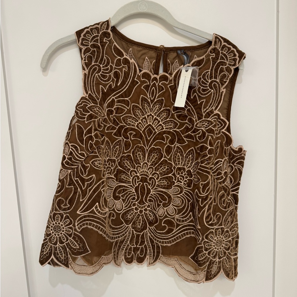 Anthropologie Brown velvet Camisole